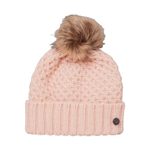Chunky Knit Winter Beanie Fleece Lined Faux Fur Pom Elegant Chic Accessory main image 5